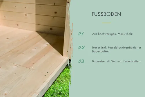 Karibu Gerätehaus-Fußboden passend für Argonium 3,5 +Titanium 3,5, BxT:202x288 cm, aus nordischer Fichte