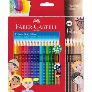 FABER-CASTELL Colour Grip Skin Tones Buntstifte, 24 Farben von Faber-Castell