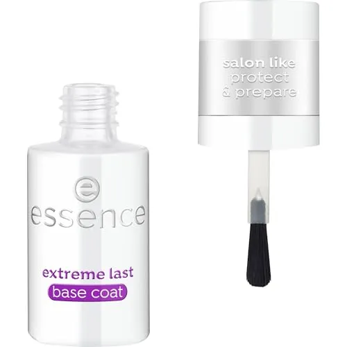 Produktbild Essence Cosmetics extreme Last base coat, Unterlack, Transparent, langanhaltend, grundierend, schützend, vegan, ohne Mikroplastikpartikel, ohne Konservierungsstoffe, ohne Parfüm, 1er Pack (8ml)
