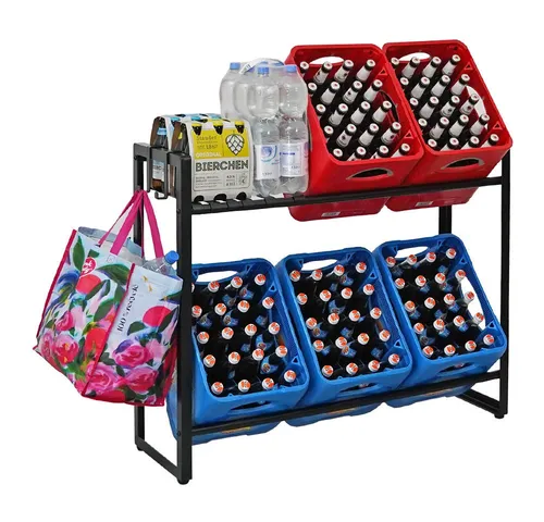 PROREGAL Getränkekistenregal KÖNIGSSEE Plus - Standregal für 6 Getränkekisten, höhenverstellbare Füße für optimale Stabilität und einfache Montage in nur 10 Minuten.