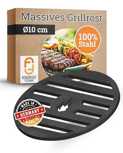 Grillrost Rund aus Stahl - Feuerfest 123, Ø 10 cm, Made in Germany