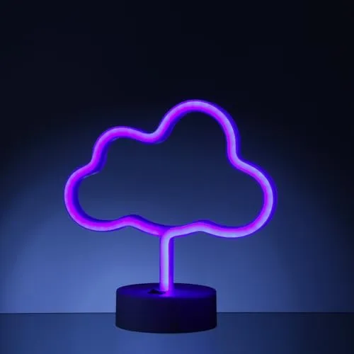 MARELIDA LED Neon Figur Wolke LED NEON Schild Neonlicht Neon Dekolampe Leuchtfigur Nachtlicht für Kinderzimmer Schlafzimmer Batterie USB 23cm (CLOUD 7)