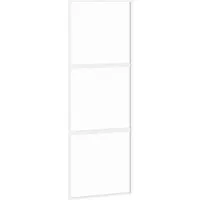 vidaXL Schiebetür Weiß 76x205 cm - Modernes Design aus Hartglas und Aluminium - Türen: Stilvolle Schiebetür mit gehärtetem Glas und robustem Aluminiumrahmen für Langlebigkeit. Geräuschloses Öffnen dank Türdämpfer – ideal für helle Wohnräume.