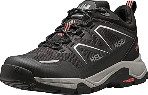 Helly Hansen Damen W Cascade Low Ht Mode Stiefel - Black Bright Bloom, 38.5 EU - Damen Wanderschuhe mit hervorragendem Grip und wasserdichter Membran, perfekt für Outdoor-Abenteuer.