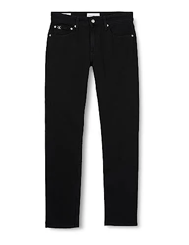 Calvin Klein Herren Jeans Hose Slim Mid Waist, Schwarz (Denim Black), 40W/32L
