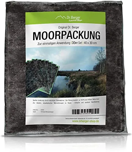 Premium Natur Moor Moorpackungen 400g Moor-Kompresse - Physio,Wellness und zuhause. Moorkissen Moorpackungen mit natürlichem Torf Schlamm Fango mit Vlies - 40x30 cm - 30x Pack