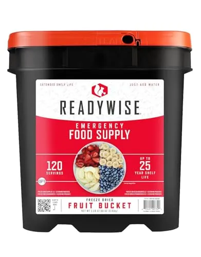ReadyWise Obst Eimer, 120 Portionen, Gefriergetrocknet, 25 Jahre Haltbarkeit