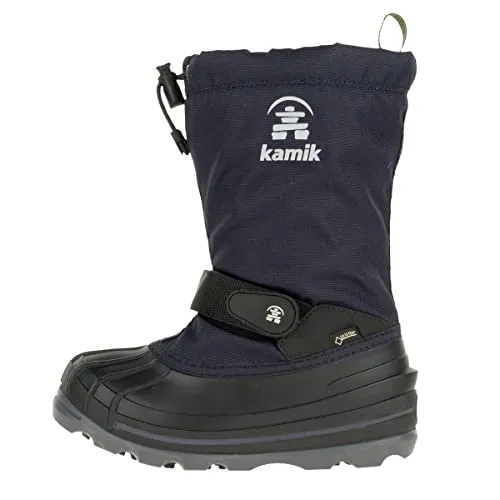 Kamik Waterbug8g Winterstiefel für Jungen, Blau (Navy/Marine), 30 EU - Wasserdichte Wanderschuhe mit Gore-Tex Membran und herausnehmbarem Innenschuh aus 97 % recyceltem Material – ideal für kalte Wintertage.