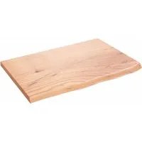 vidaXL Tischplatte aus massiver Eiche mit Naturkante - Esszimmertischplatte aus unbehandeltem, handgefertigtem Eichenholz mit einzigartiger Naturkante, perfekt für individuelle DIY-Projekte und sofort einsatzbereit.
