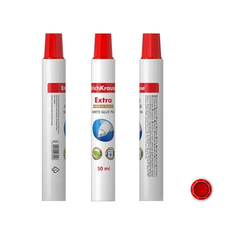 Erich Krause Klebestift, PVA Kleber haftstark weiß mit Applikator 50ml wasserlöslich 1 Stück