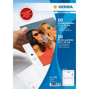 HERMA Fotoalbum Fotophan-Sichthüllen 10x15cm quer weiß 7586