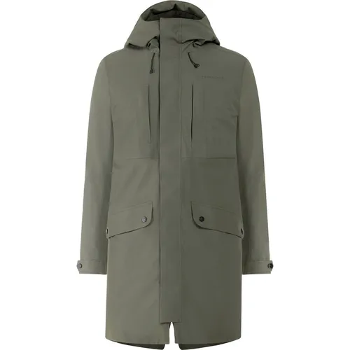 Didriksons Falke Herren Parka - Größe M, Farbe: Deep Green - Funktionsjacke mit Fishtail hinten, 2-Wege-Reißverschluss und verstellbarer Kapuze für optimalen Wetterschutz und stilvollen Look.