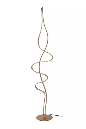 Licht-Erlebnisse Stehlampe TOVAX, LED fest integriert, Warmweiß, LED mit Dimmer 2700 K warmweiß 350-3580 lm 163 cm in Gold Modern