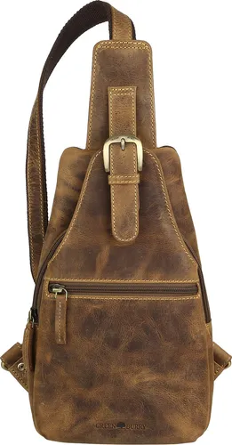 Greenburry Vintage Umhängetasche aus Leder 16 cm - Sportliche Cross-Over-Bag von Greenburry mit geräumigem Reißverschluss-Hauptfach, ideal für aktive Tage. Individuell verstellbarer Schultergurt für optimalen Tragekomfort.