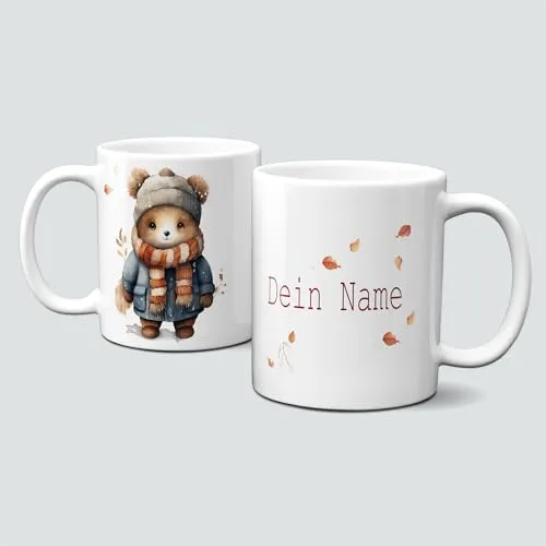 online-hut - Tasse - Kaffeebecher - Weihnachtstasse - Wintertasse - Weihnachten - xmas - Winter - Geschenkidee - Christmas - Winter Animal - Cute - Namenstasse - Personalisiert - LT-771