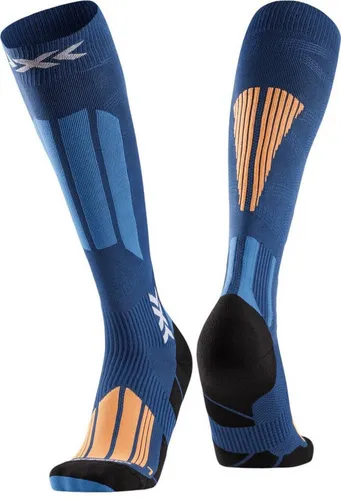 X-Socks Ski Touring Expert OTC marine/orange (A096) 45-47 - Damensocken für Skitouren mit HelixCoil-System für effektive Muskelunterstützung und Suppronation-Bandage für mehr Stabilität und Komfort bei Winteraktivitäten.