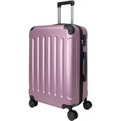 Reisetasche Koffer ABSTasche Trolley Rose-Gold L (65cm) - Koffer aus hochwertigem ABS, 360° Rollen-System für müheloses Reisen, integriertes Zahlenschloss und Dehnungsfuge für bis zu 20% mehr Volumen. Ideal für alle Reisenden!