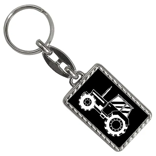 Traktor Schlüsselanhänger mit Bordüre Dorf schlichter Anhänger für den Schlüsselbund Schnelles erkennen von Schlüsseln Schmuck für den Schlüsselbund