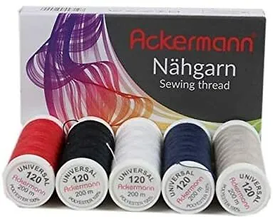 Ackermann Nähgarn-Set matt 36 verschiedene Farben - Sonstiger Bastelbedarf, vielseitiges Nähgarn-Set mit 36 matten Farben für kreative Projekte und perfekte Nähte.