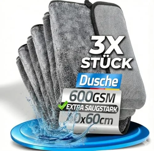 Kemes Mikrofasertücher Auto XXL Trockentuch für Duschkabine und Haushalstuch Poliertuch