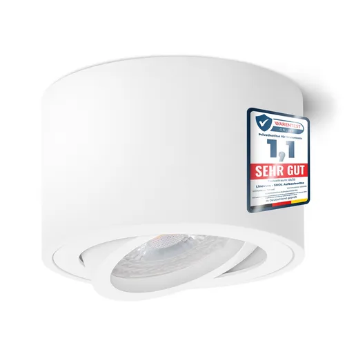 Aufbauleuchte SMOL schwenkbar Weiss rund LED 4W warmweiß Deckenspot Strahler
