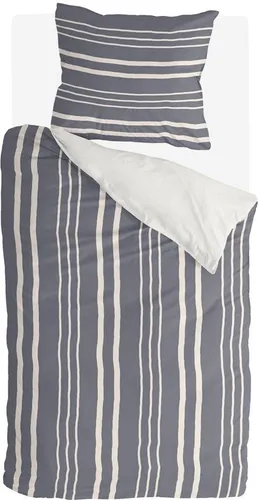 Byrklund Bettwäsche Steady Stripes, 100% Baumwolle, 155x220, Blau - Bettwäschen - Hochwertige 100% Baumwolle für ein weiches Schlafgefühl, klassisches Streifenmuster in Blau, ideal für stilvolle Schlafzimmer.