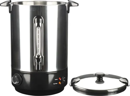 vidaXL Weinwärmer Edelstahl 15 L 2500 W - Sonstige Küchenkleingeräte mit 15 L Kapazität und 2500 W Leistung, ideal für professionelles Catering und tägliches Erwärmen von Getränken. Ausgestattet mit einstellbarem Temperaturregler und praktischem Hahn für einfaches Servieren.