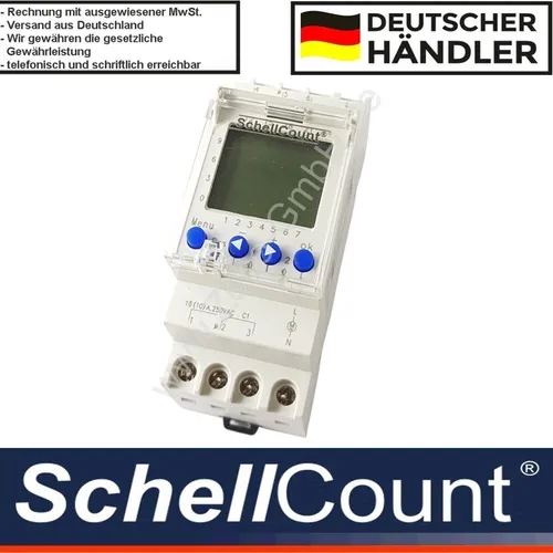 LCD digitale Zeitschaltuhr für Hutschiene 2TE 230V 2 Kanal 40 Programme