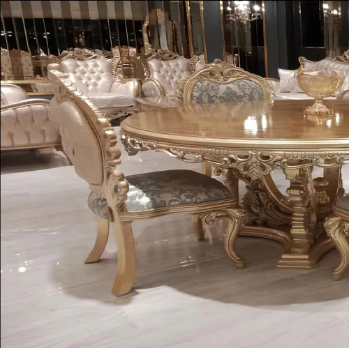 Luxuriöser Esszimmerstuhl im Barockstil in gold von JV Möbel