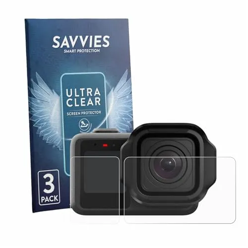 Savvies 6 Stück Schutzfolie für GoPro Mission 1 Displayschutz-Folie Ultra-Transparent