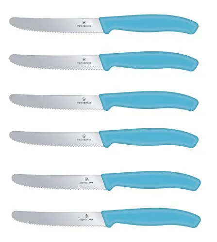 Victorinox 6 Stück Tafelmesser Swiss Classic - Karibikblau - Sonstige, stilvolle Tafelmesser in leuchtendem Karibikblau für ein farbenfrohes Dinner-Erlebnis.
