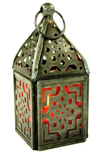 Guru-Shop Kerzenlaterne Orientalische Metall/Glas Laterne in..