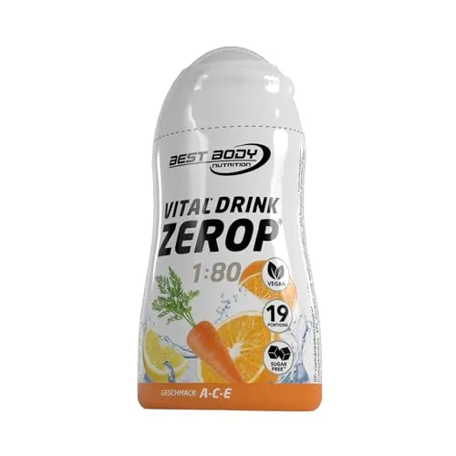 Best Body Nutrition Vital Drink ZEROP - ACE, Original Getränkekonzentrat - Sirup - zuckerfrei, 1:80 ergibt 19 Portionen Fertiggetränk, 48 ml