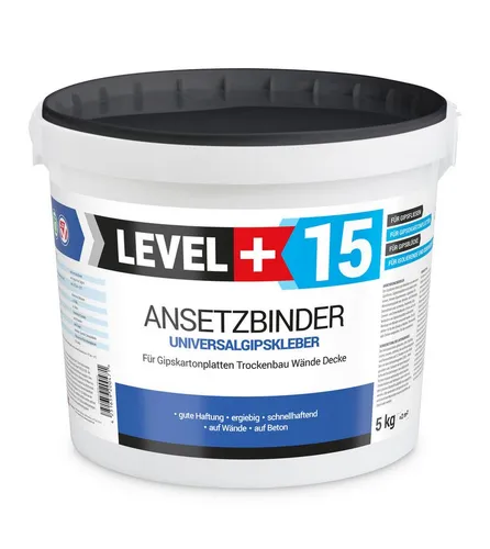 Level+ Spachtelmasse LEVEL+ Gipskleber Für Dekorplatten Ansetzbinder L+15 - 5KG