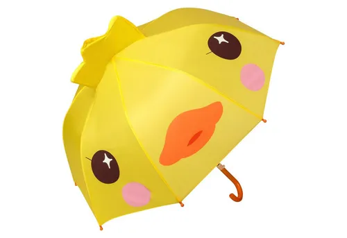 von Lilienfeld Stockregenschirm Küken - Leichter und stabiler Kinderschirm bis 8 Jahre - Stockschirme für Kinder, niedliches Küken-Design mit 3D-Elementen, sicher und leicht (210 g), ideal für kleine Hände, manuell zu öffnen und mit abgeflachter Schirmspitze.