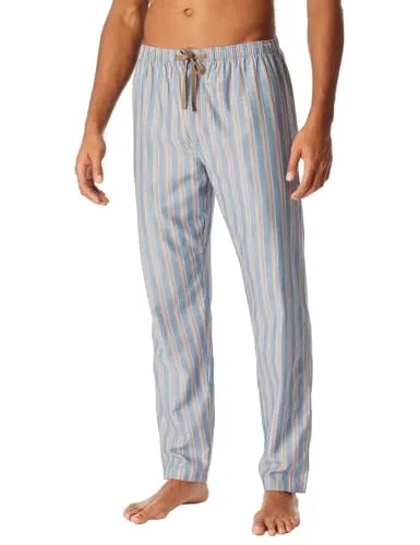 Schiesser Herren Schlafhose lang Web-Mix + Relax-Organic Cotton Pyjamaunterteil, blau - Schlafanzughosen für Herren aus 100% Organic Cotton für höchsten Tragekomfort und ein entspanntes Schlafgefühl.