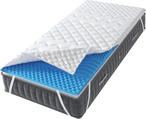 KNERST Topper Matratzentopper - Orthopädischer Kaltschaum 5cm - Matratzenauflagen, hochwertiger 5 cm Kaltschaum-Topper für optimale Druckentlastung und Komfort, ideal für alle Schlafpositionen und Allergiker geeignet.
