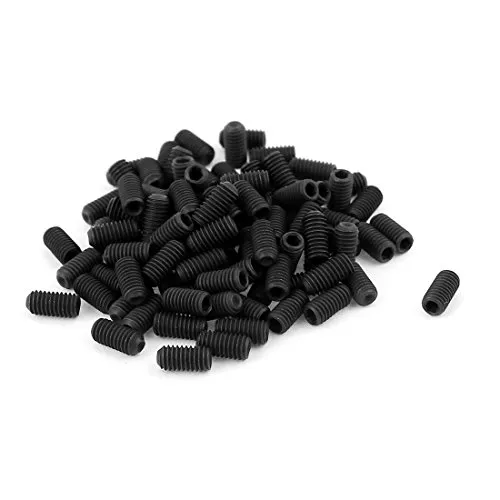 sourcing map 100 Stück M3x6mm 12,9 Legierter Stahl Innensechskant Satz Madenschrauben