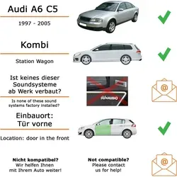 Lautsprecher Boxen Einbaupaket vorne Hifonics VX62 passend für Audi A6 + Avant/Kombi | 2x Tief-Mitteltöner mit integriertem Hochtöner 180W MAX