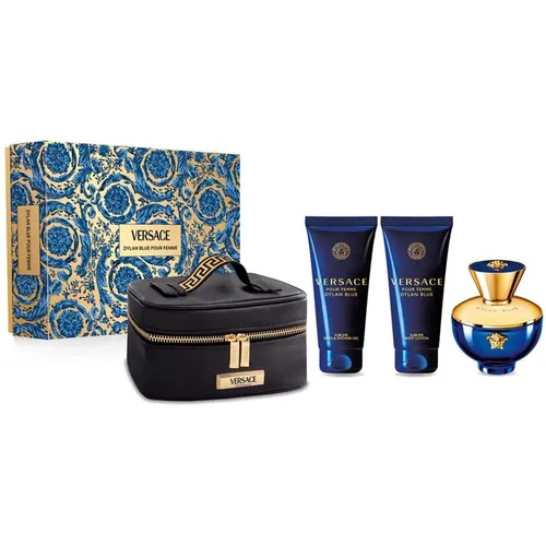 Versace Duft-Set Pour Femme Dylan Blue 100ml - Damendüfte, luxuriöses 3-teiliges Set mit 100ml Eau De Parfum für einen unverwechselbaren Duft.