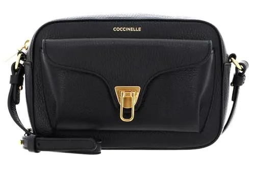 Coccinelle Beat Soft Umhängetasche aus Leder 21 cm - Damen-Schultertaschen aus edlem genarbtem Rindsleder, verstellbarer Schulterriemen für entspanntes Tragen, italienischer Flair für jedes Outfit.