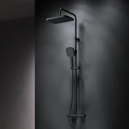 AM.PM Play – Duschsystem mit Thermostat und Regendusche, Schwarz Matt