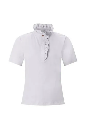 RICHROYAL T-Shirt mit Rüschenkragen in Weiß (S) - Stilvolles T-Shirt mit Rüschenkragen aus 100% Baumwolle. Ideal für lässige Looks und bequem im Alltag. Maschinenwaschbar für einfache Pflege.