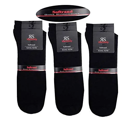 by Riese 3 Paar XXL schwarze Herrensocken Business-Socken Übergröße (47-50)