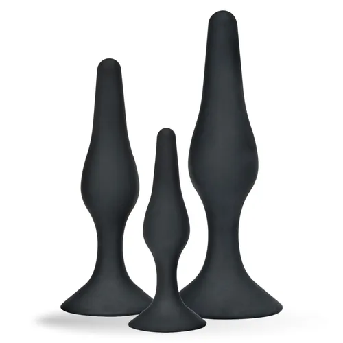 3-teilig Silikon Anal Training Starter Kits Anfänger Anal Trainer Butt Plug Set