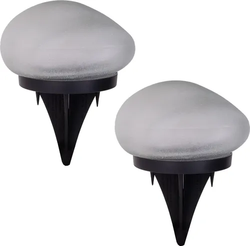 näve LED Solarleuchte Guri 2er Set - Lampen mit Tageslichtsensor und fest integrierten LEDs, ideal für Garten und Terrasse, schaffen eine gemütliche Atmosphäre und sind energieeffizient.