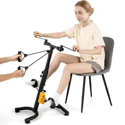 COSTWAY Arm und Beintrainer Pedaltrainer - Ergometer & Heimtrainer, 9-stufig höhenverstellbar für individuelles Training, ideal für Senioren mit 4 Trainingsmodi für ganzheitliche Fitness.