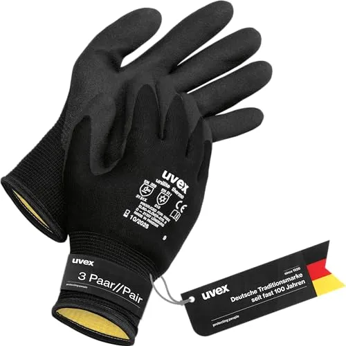 Uvex unilite thermo, Größe. 9, Winterhandschuhe,3 Paar, Kälteschutz, Winter
