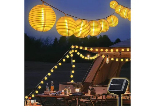 SALCAR 10m Camping Solar LED Lichterkette - Wetterfeste 30 LED Außen-Lichterkette, energiesparend und ideal für romantische Atmosphäre bei Gartenpartys oder Feiertagen.