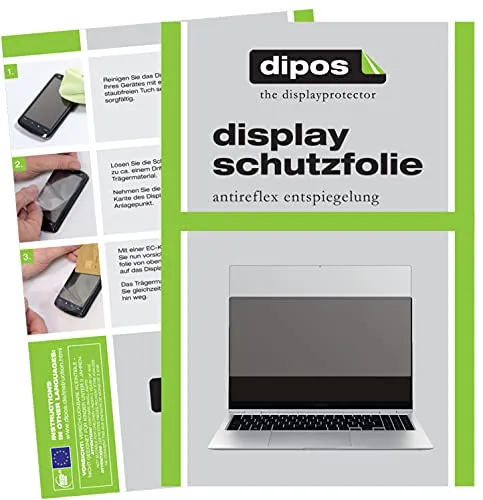 dipos I 2X Schutzfolie matt kompatibel mit Samsung Galaxy Book Pro 360 15.6 Zoll Folie Displayschutzfolie